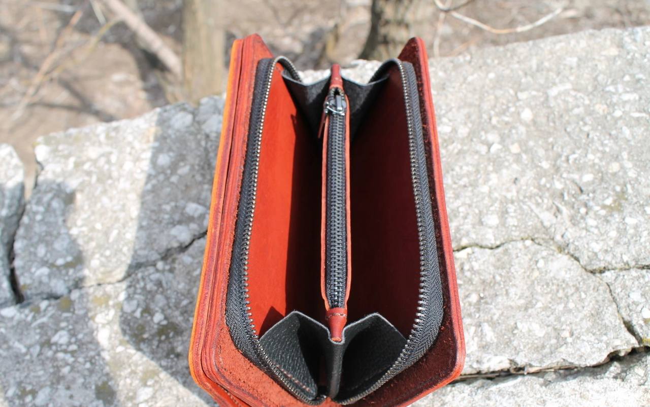 Dual-Tone Leather Wallet