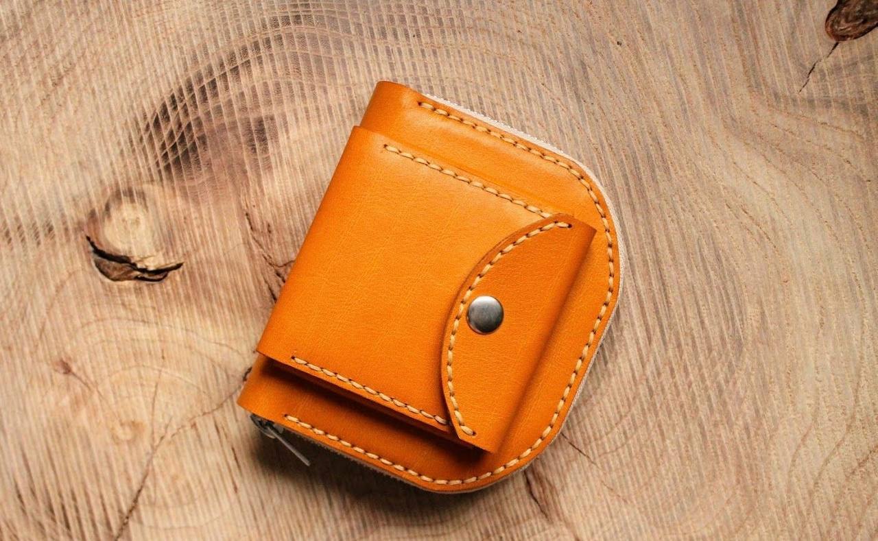 Amber Leather Coin Pouch