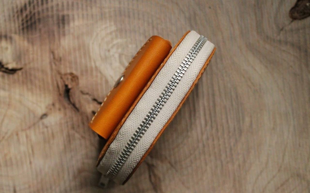 Amber Leather Coin Pouch