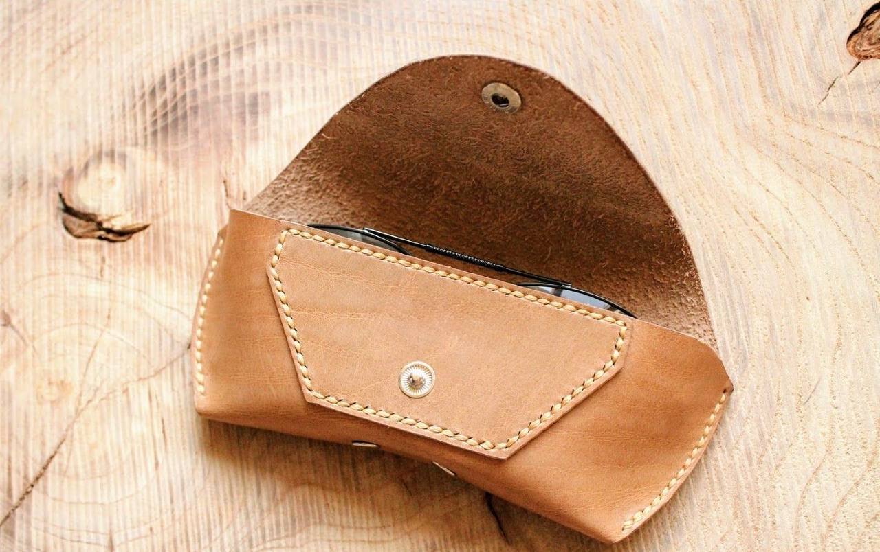 Sandstone Leather Glasses Case