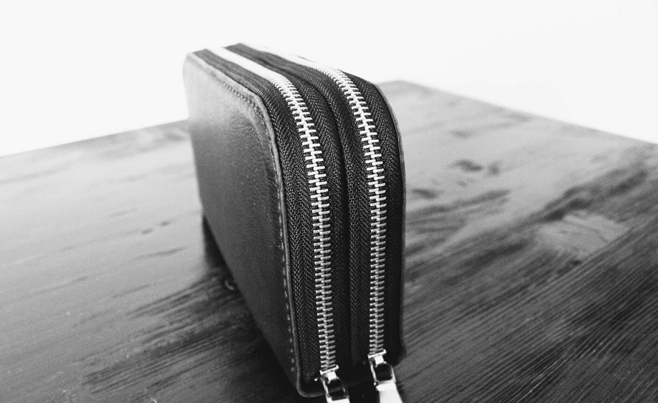 Double-Zip Leather Organizer