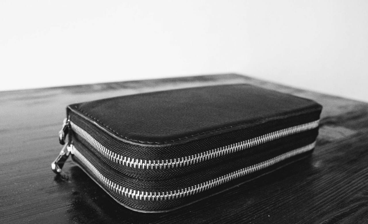 Double-Zip Leather Organizer