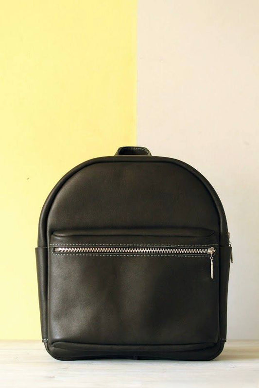 Noir Classic Leather Backpack