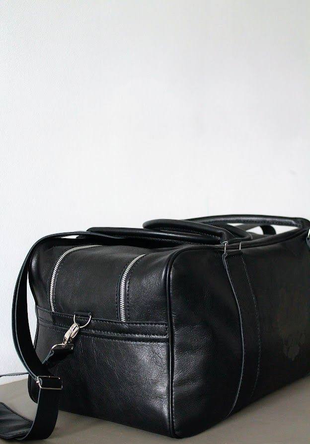 Imperial Black Leather Duffle