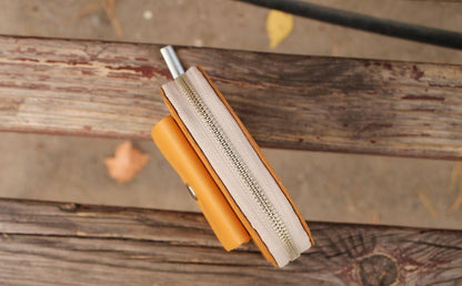 Amber Leather Coin Pouch