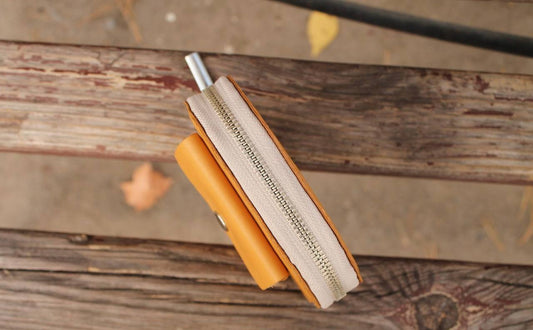 Amber Leather Coin Pouch