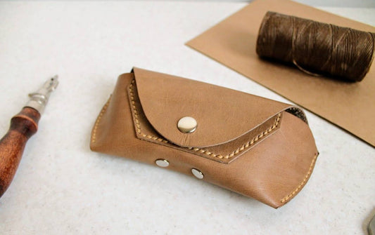 Sandstone Leather Glasses Case