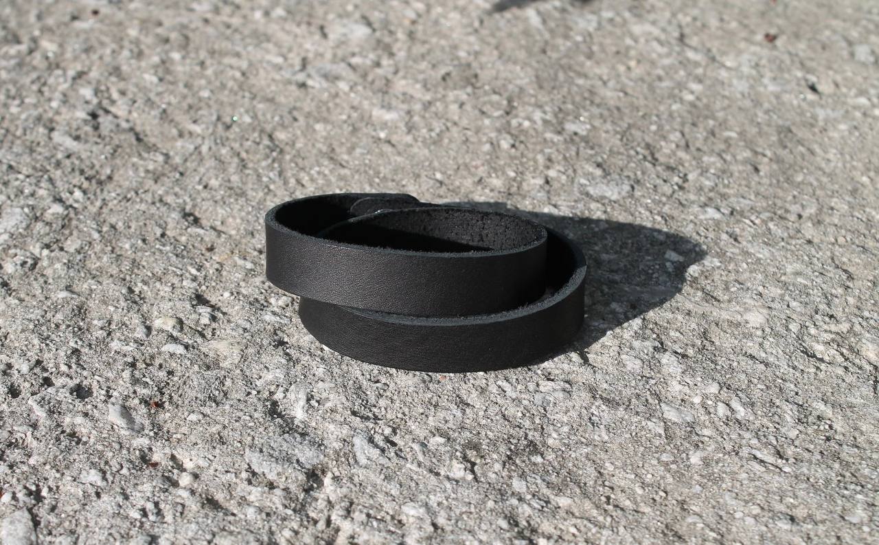 Onyx Leather Wrap Bracelet