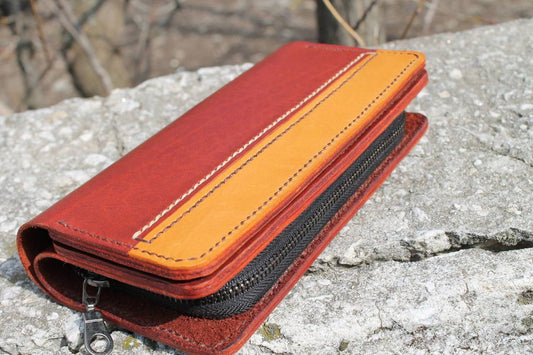 Dual-Tone Leather Wallet