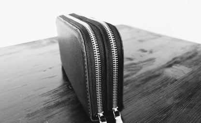 Double-Zip Leather Organizer
